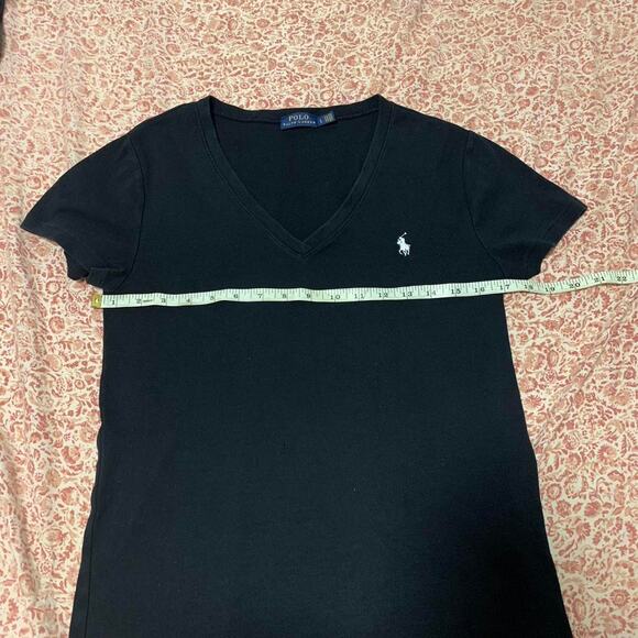 Polo Ralph Lauren Black V Neck T Shirt Size Large - Picture 4 of 5